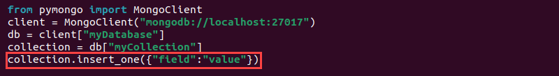 pymongo insert_one() Python script code