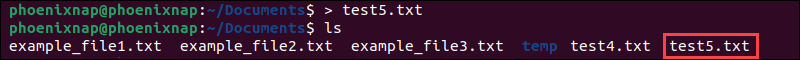 Create new file in Linux using redirect operator.