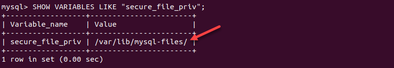 secure_file_priv MySQL location output