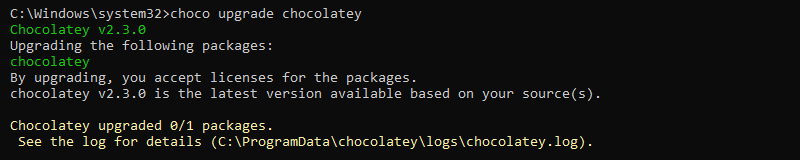 choco upgrade chocolatey upgraded latest