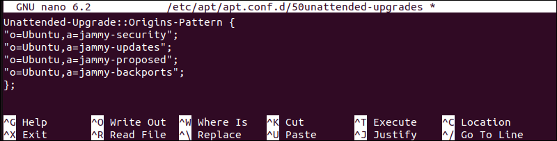 Customizing /etc/apt/apt.conf.d/50unattended-upgrades in nano