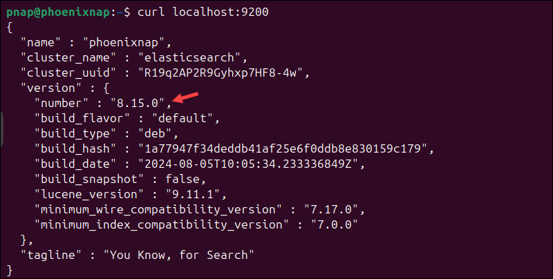 An example of an Elasticsearch HTTP request response.