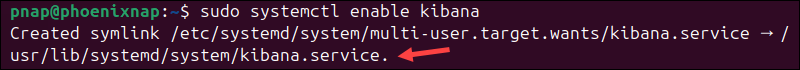 Enable the Kibana service to start on boot on Ubuntu.