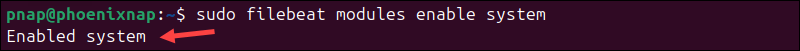 Filebeat modules enabled for parsing local logs.