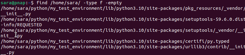 find /home/sara/ -type f -empty terminal output