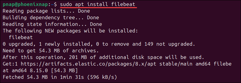 Install the Filebeat module on Ubuntu.