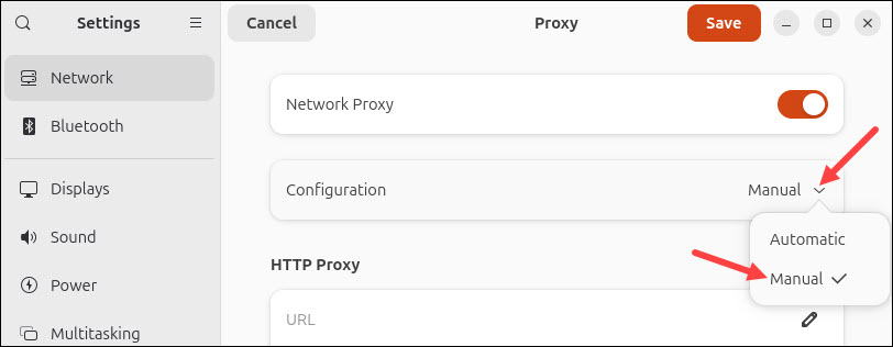 Ubuntu 26.04 proxy settings manual configuration