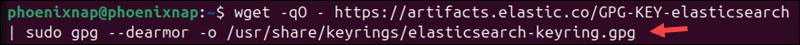 Verifying the Elastic package using GPG keys.