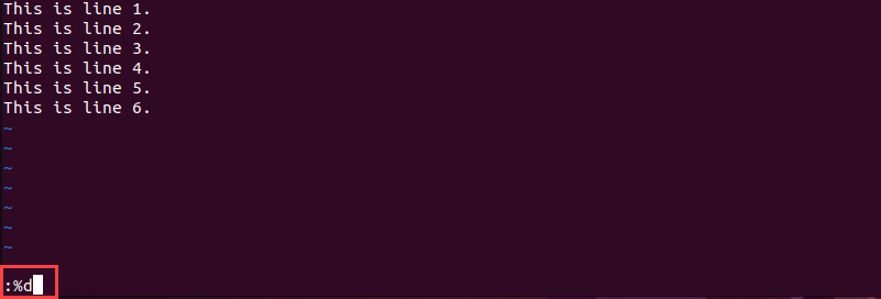 Delete all lines in a file using Vim