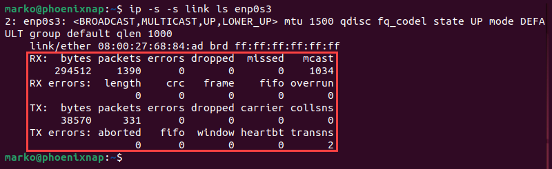 Using the -s option twice to show even more information for a single device.