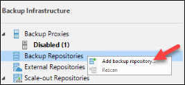 Veeam add backup repository