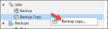 Veeam jobs backup copy