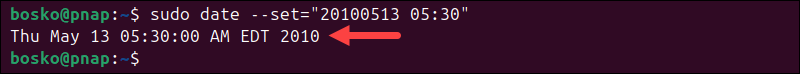 Change time and date in Linux using the date command.