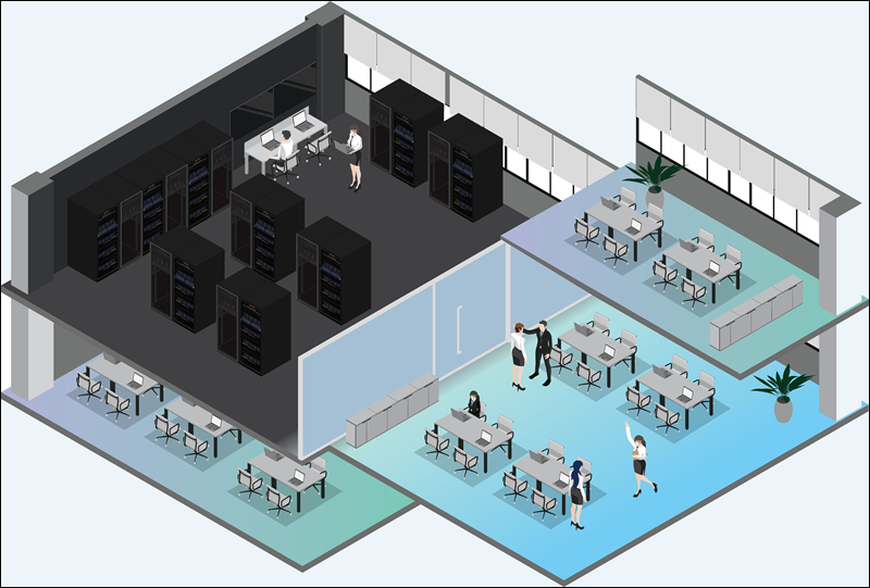 An example of an enterprise data center.