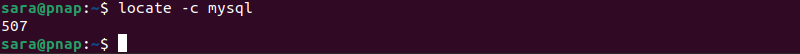 locate -c mysql terminal output