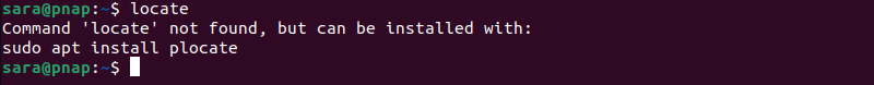 locate command not found terminal output