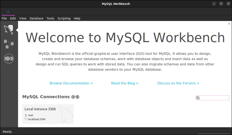 MySQL Workbench GUI.