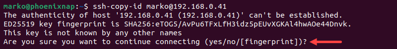 Copying credentials from the local system to a remote host.