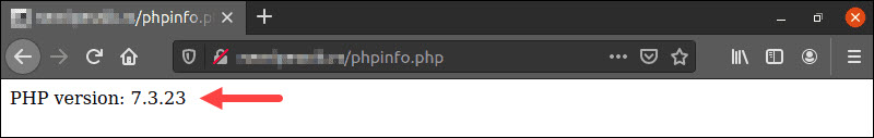 Checking PHP version by using the phpversion command.