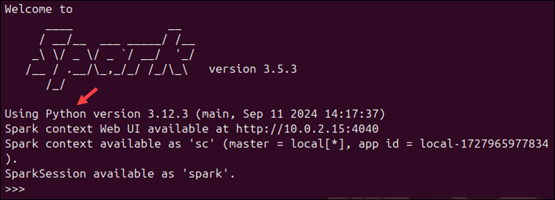 The PySpark shell in Apache Spark.