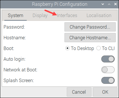 Raspberry Pi configuration interfaces