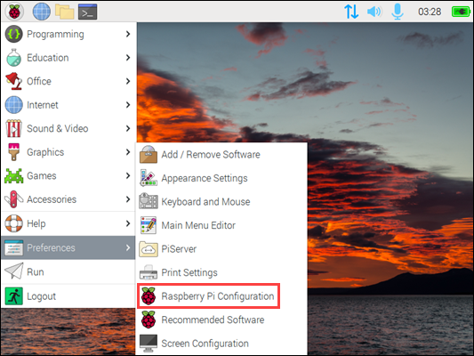 Raspberry Pi preferences configuration