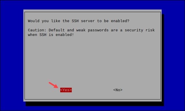 raspi-config confirm enable SSH