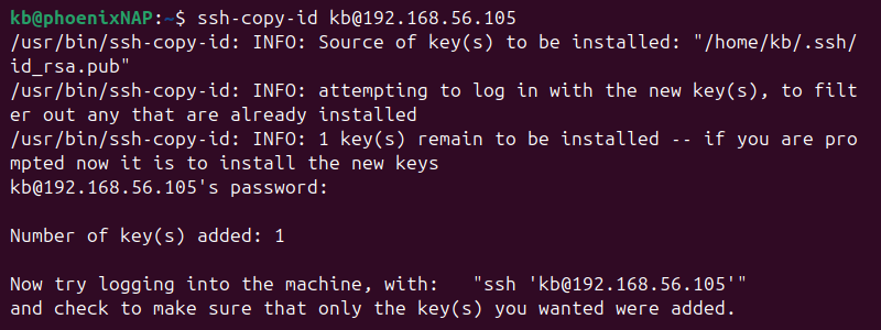 ssh-copy-id Raspberry Pi terminal output