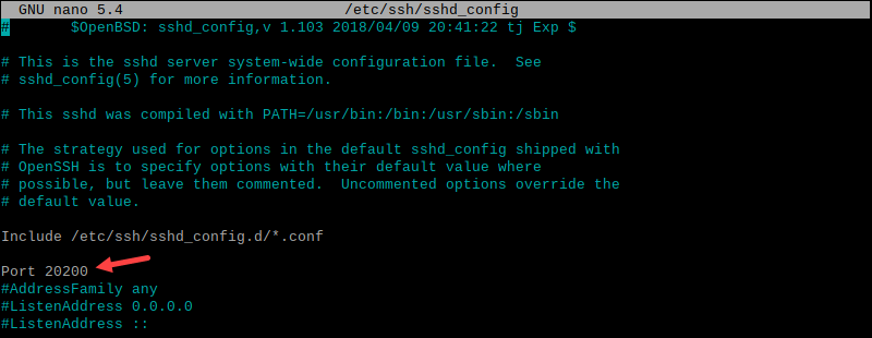 sshd_config Port 20200 Raspberry Pi