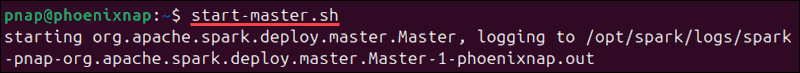 Start standalone Spark master server in Ubuntu.