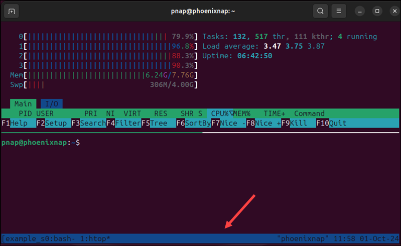 Modifying the status bar color in tmux.