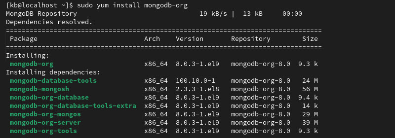 installing MongoDB on CentOS or Rocky Linux