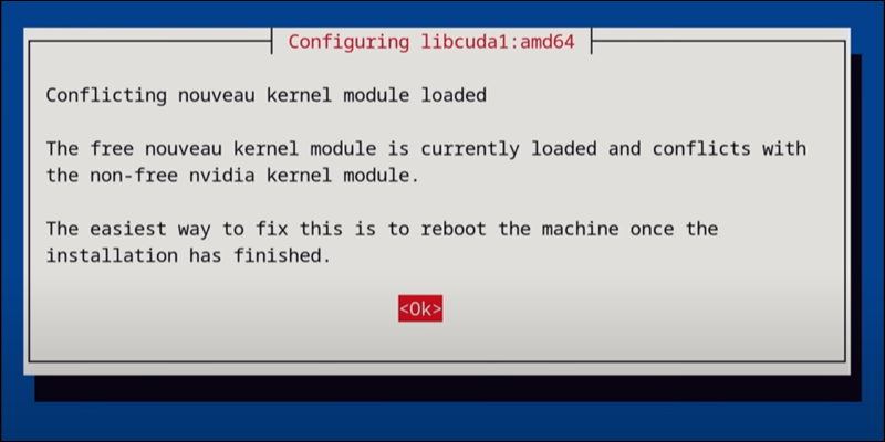 conflicting nouveau kernel module message