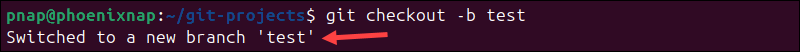 Creating a new branch and switching to it in Git.