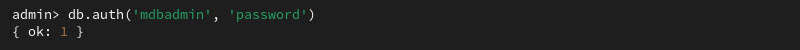 db.auth authentication mongosh output
