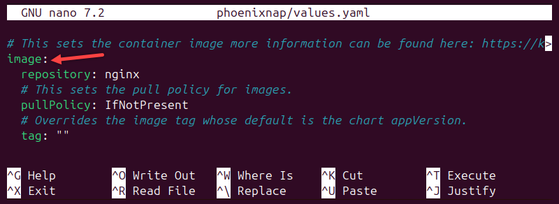 Default pull policy in the values.yaml file.