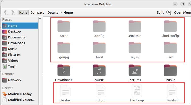 Hidden files in Dolphin