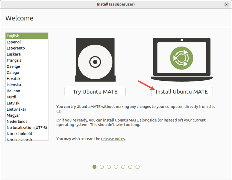 Install Ubuntu MATE screen Raspberry Pi