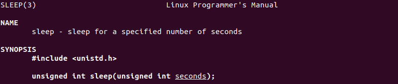 man 3 sleep terminal output