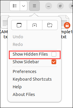 Show hidden files in Nautilus