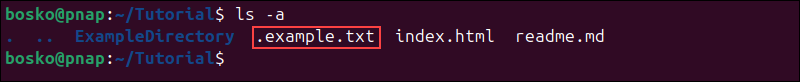 Show hidden files in the Linux terminal.