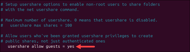 Samba usershare setting.