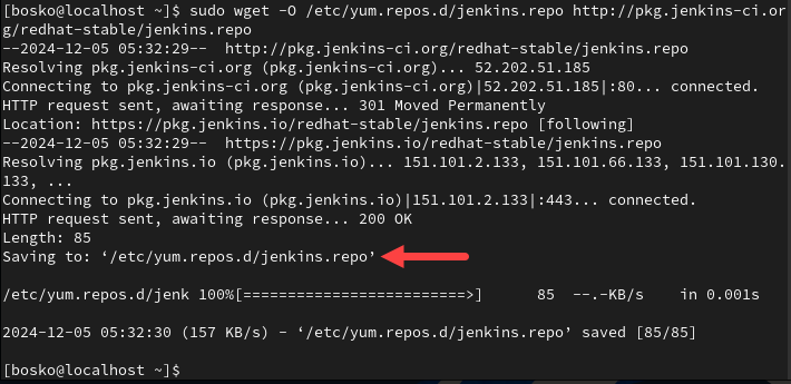 Adding Jenkins repository to Rocky Linux.