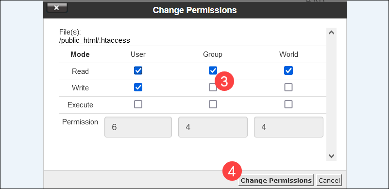 Change file permissions in cPanel to resolve the 403 error.