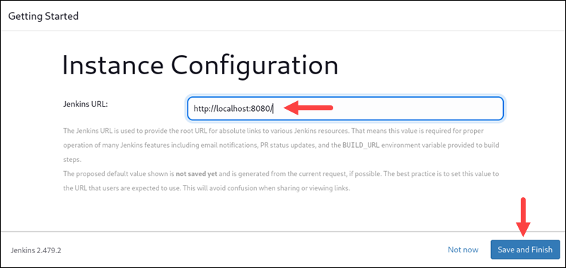 The instance configuration page in Jenkins.