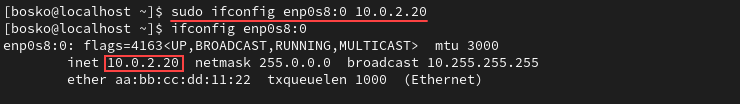 Creating a network alias with ifconfig on Rocky Linux.