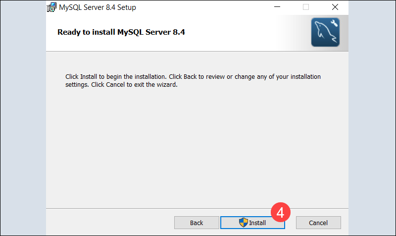 Install the MySQL Server on Windows.