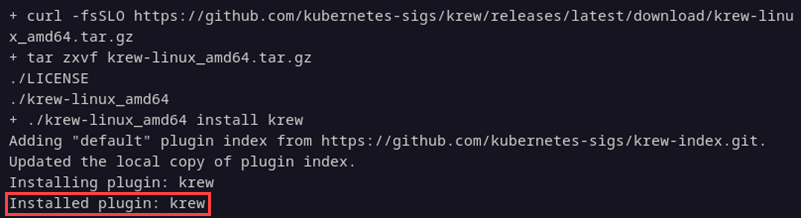 Installing the Krew plugin manager.