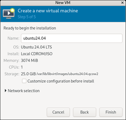 New VM ready to install