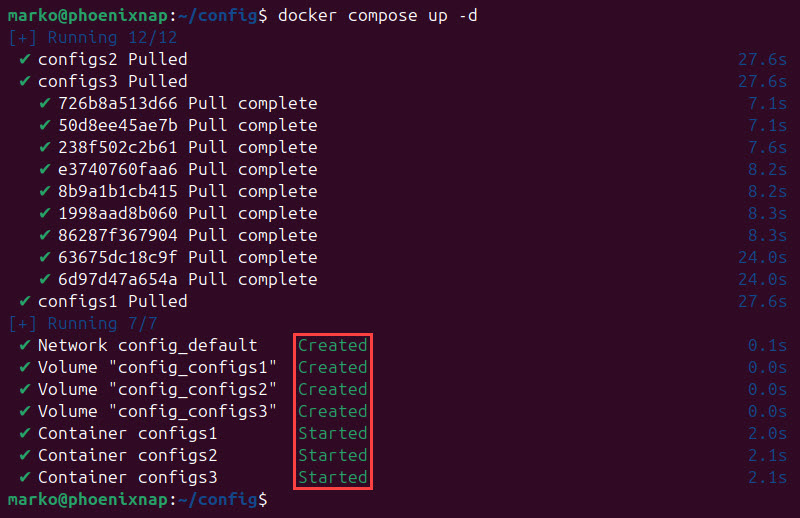 Creating mongodb config server instances with docker compose.